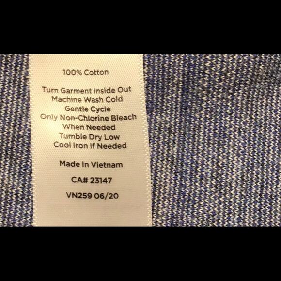 T by Talbots Blue/Gray Striped 100% Cotton Knit Sweater Size M Petite - Picture 8 of 8